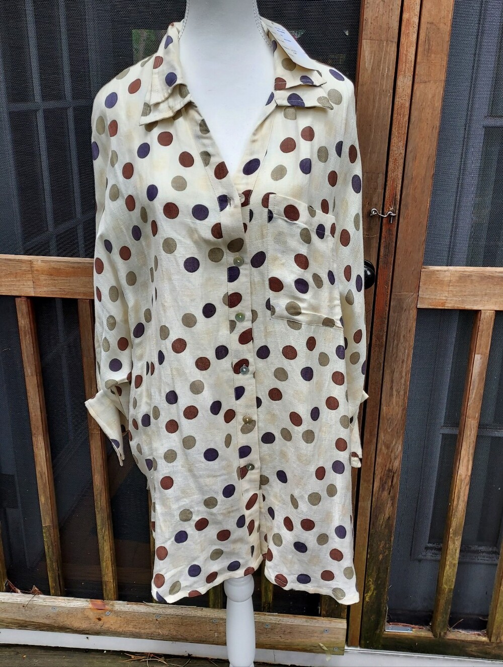 NWT Paper Lace Linen Blend Shirt